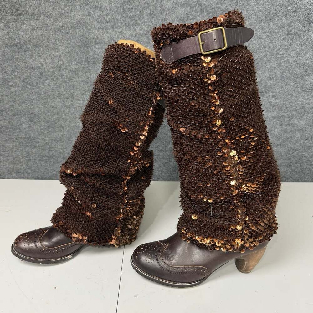Poetic Licence Irregular Choice Lady Victoria Sequin Wingtip Boots 40.5 US 9.5